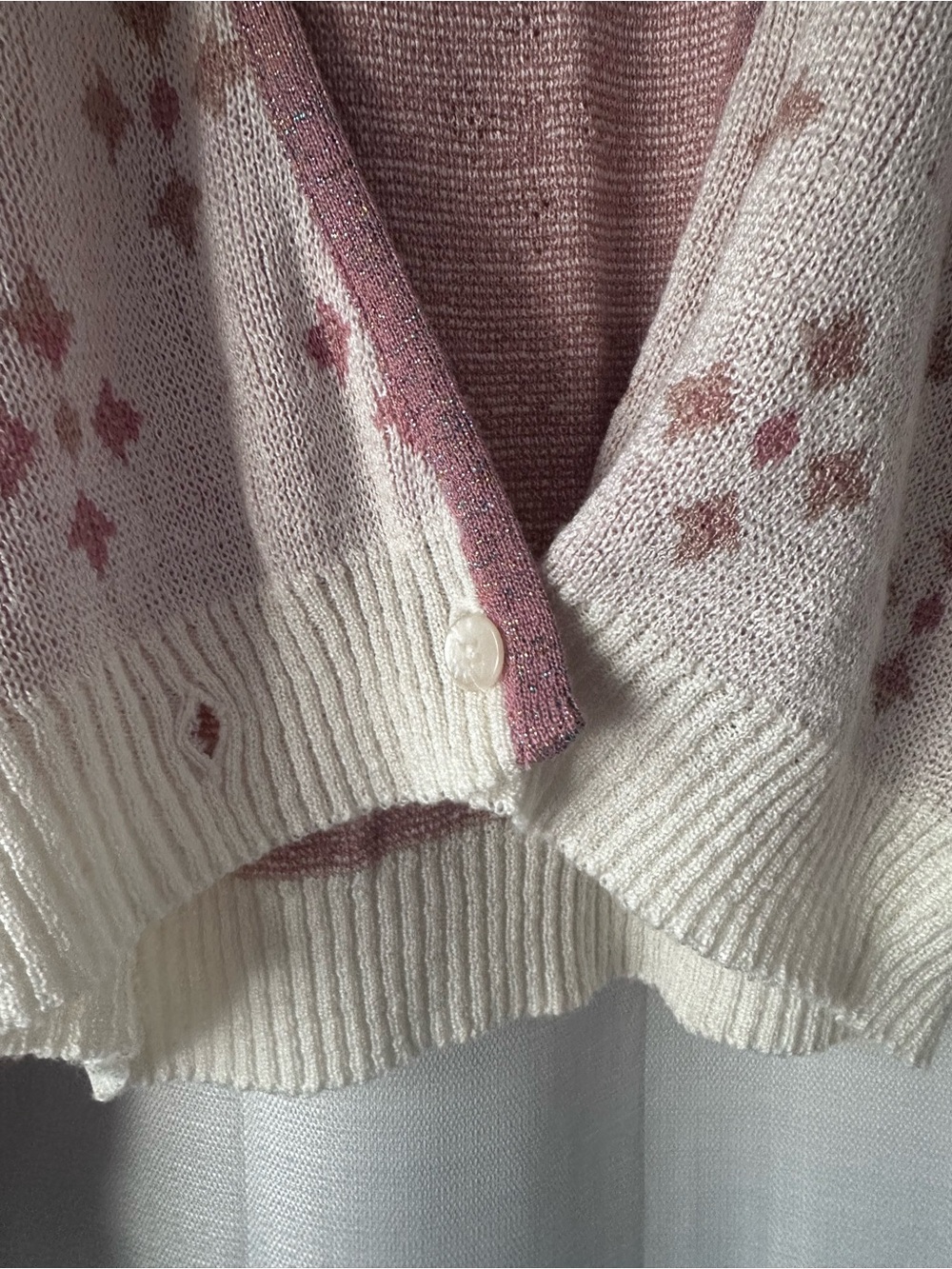 70s/80s Vintage TJ Thermo Jac Knit Cardigan Sweater Metallic Trim - Made in USA - Picture 3 of 9